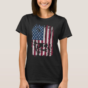 T-shirt Drapeau américain de la vache 4 juillet éleveur de