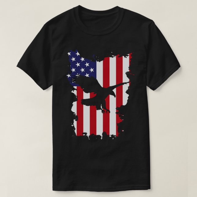 T-shirt Drapeau américain de l'aigle (Design devant)
