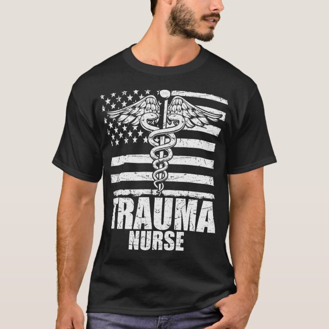 T-shirt Drapeau américain de l'infirmière de trauma