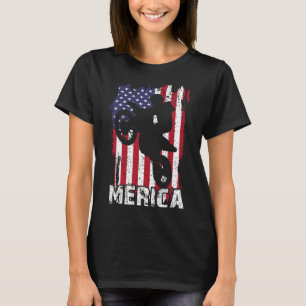 T-shirt Drapeau américain de moto Merica Motocross 4 juill