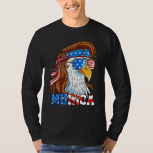 T-shirt Drapeau américain de Murica Eagle 4 juillet Mullet