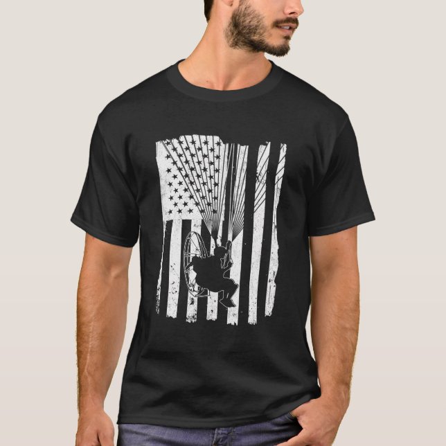 T-shirt Drapeau américain de Paramotor (Devant)