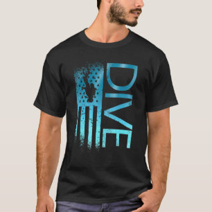 T-shirt Drapeau américain de plongée incroyable Plongée pa