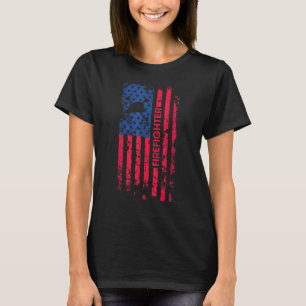 T-shirt Drapeau américain de pompier 4 juillet partie pomp