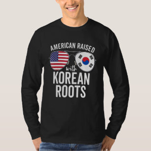 T-shirt Drapeau Américain De Racines Coréennes