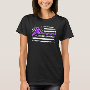 T-shirt Drapeau américain de sensibilisation à Alzheimer  