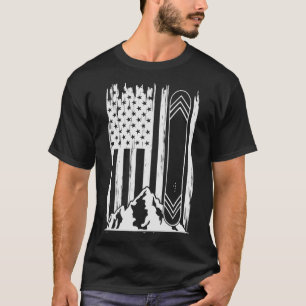 T-shirt Drapeau américain de snowboard
