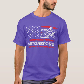 T-shirt Drapeau américain de sport automobile course garço