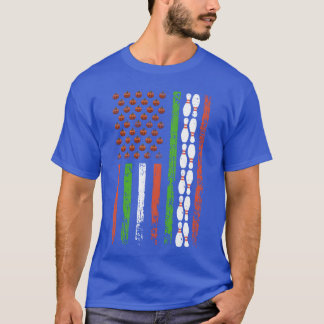 T-shirt Drapeau américain de sport Halloween Citrouille Bo