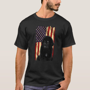 T-shirt Drapeau américain de Terre-Neuve 4 juillet Chien