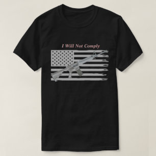 T-shirt Drapeau américain déchiré Je ne respecterai pas le