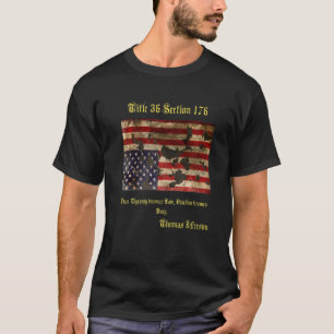 T-shirt Drapeau américain déchiré par la guerre, désorgani