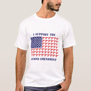 T-shirt Drapeau américain des armes à feu-Pistol—2e amende