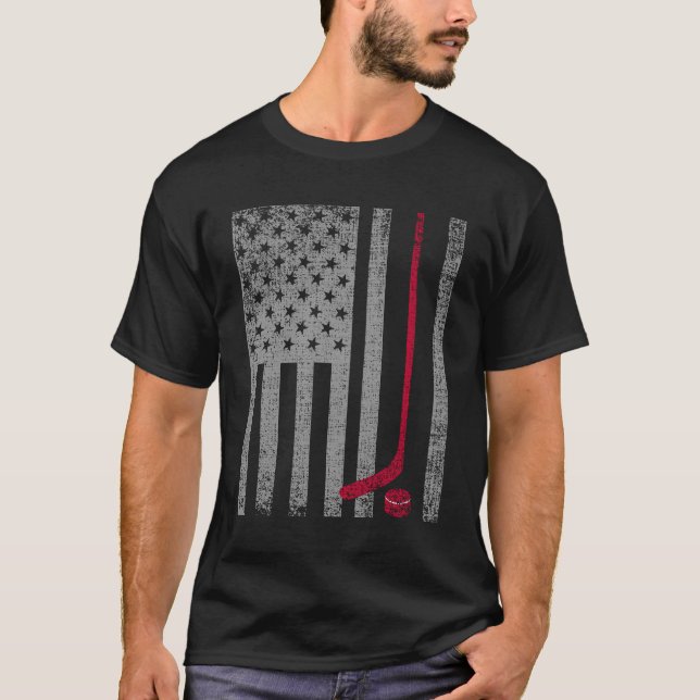 T-shirt Drapeau américain des Etats-Unis de bâton de (Devant)