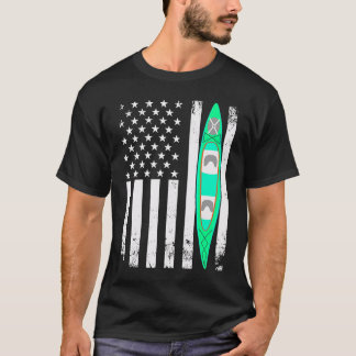 T-shirt Drapeau américain des États-Unis Kayak Sports Kaya