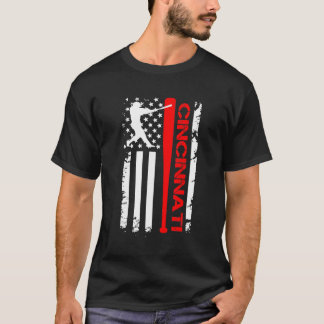 T-shirt Drapeau américain des supporters de baseball Vinta