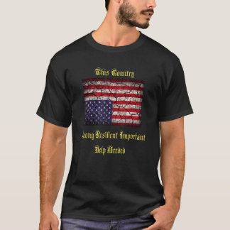 T-shirt Drapeau Américain Distress À L'Arrière Du Pavillon