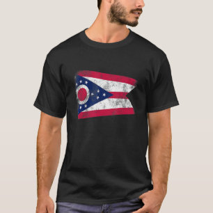 T-shirt Drapeau américain Distressed Drapeau d'État Ohio