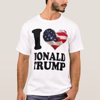 T-shirt Drapeau américain Donald Trump du coeur I