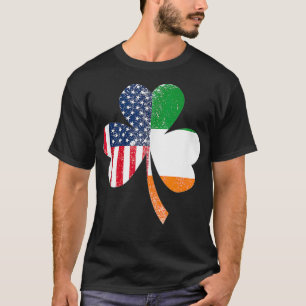 T-shirt Drapeau américain Drapeau irlandais Dons Irlande