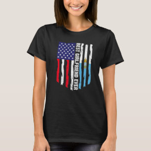 T-shirt Drapeau Américain & Drapeau Saint-Marin Meilleur A