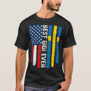 T-shirt Drapeau Américain & Drapeau Suède Meilleure famill