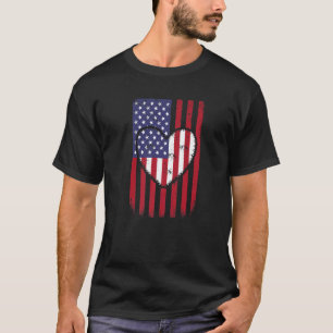 T-shirt Drapeau américain du coeur patriotique Usa 4 juill