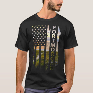 T-shirt Drapeau américain du coucher de soleil d'été de Fo