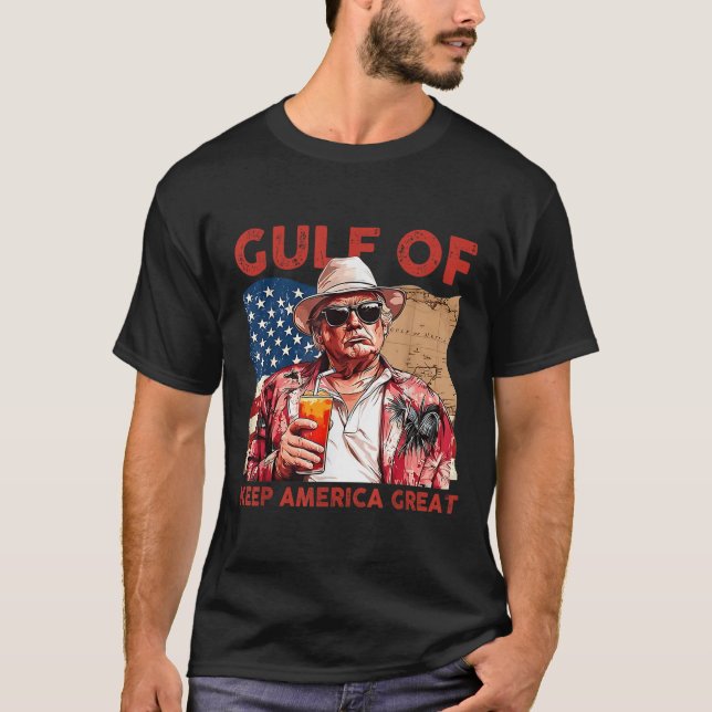 T-shirt Drapeau Américain Du Golfe Des États-Unis (Devant)
