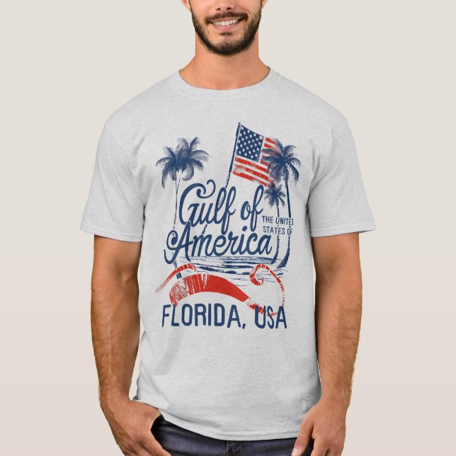 T-shirt Drapeau américain du golfe des États-Unis 2025 Flo (Devant)