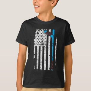 T-shirt Drapeau américain du hockey sur glace