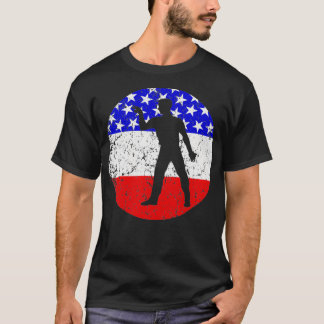 T-shirt Drapeau américain du Lecteur fléchettes rétros