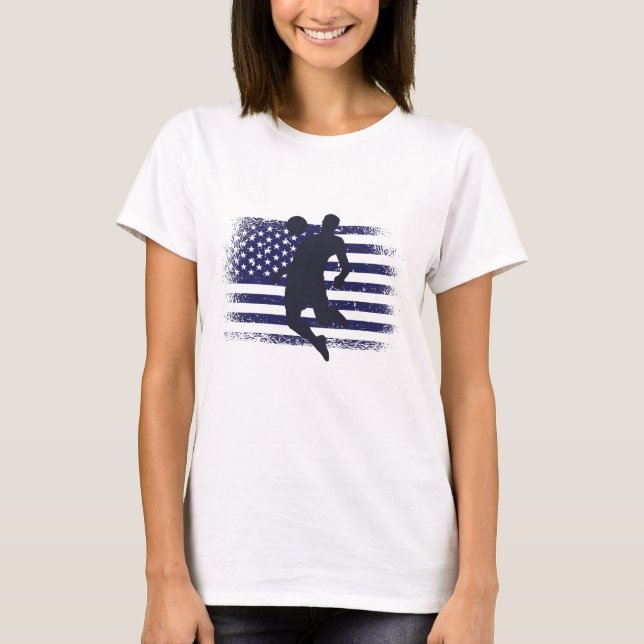 T-shirt Drapeau américain du maillot de football américain (Devant)