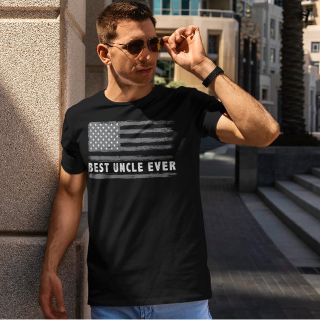 T-shirt Drapeau américain du meilleur oncle (Créateur téléchargé)