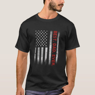 T-shirt Drapeau américain du meilleur père 