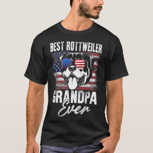 T-shirt Drapeau américain du meilleur Rottweiler papa
