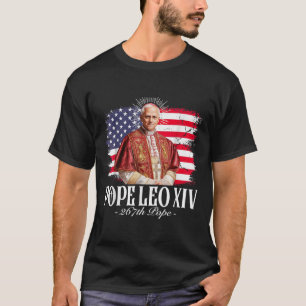 T-shirt Drapeau américain du Pape Leo Xiv Robert