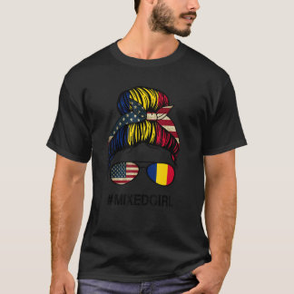 T-shirt Drapeau américain du Tchad USA Chadian Bun méché
