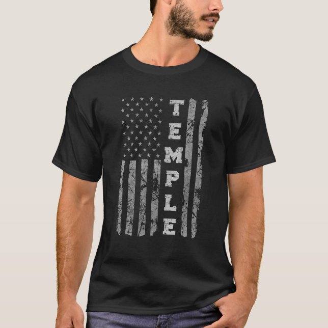 T-shirt Drapeau américain du Temple Texas (Devant)