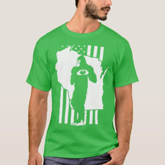 T-shirt Drapeau américain du Wisconsin