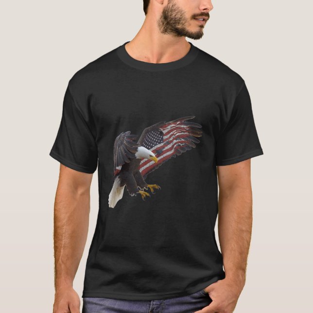 T-shirt Drapeau américain Eagle Drapeau américain 4 juille (Devant)