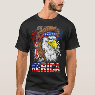 T-shirt Drapeau américain Eagle Mulle Hommes 4 juillet