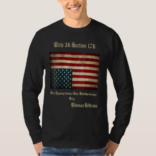 T-shirt Drapeau américain en détresse à l'envers Thomas Je
