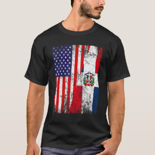 T-shirt Drapeau américain en détresse et drapeau de la Rép