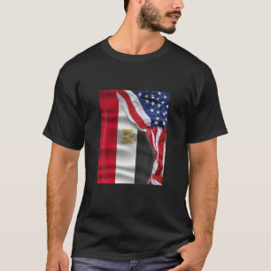 T-shirt Drapeau américain en Égypte à moitié.