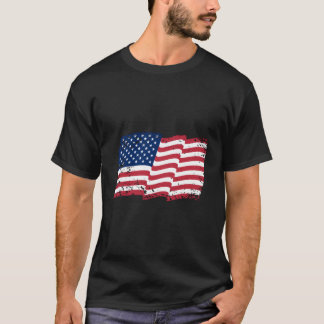 T-shirt Drapeau américain en forte détresse
