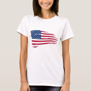 T-shirt Drapeau américain en lambeaux