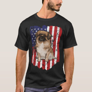 T-shirt Drapeau américain Espagnol tibétain 4 juillet USA