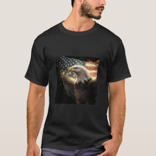 T-shirt Drapeau américain et aigle chauve américain