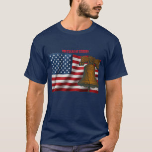 T-shirt Drapeau américain et cloche de la liberté Jour de